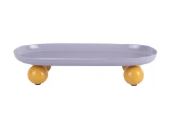 Present time - Tray Double Funky oval large soft purple w. bright yellow
