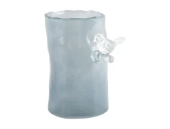 Present time - Vase Bird On Branch small misty blue