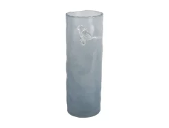 Present time - Vase Bird On Branch large misty blue