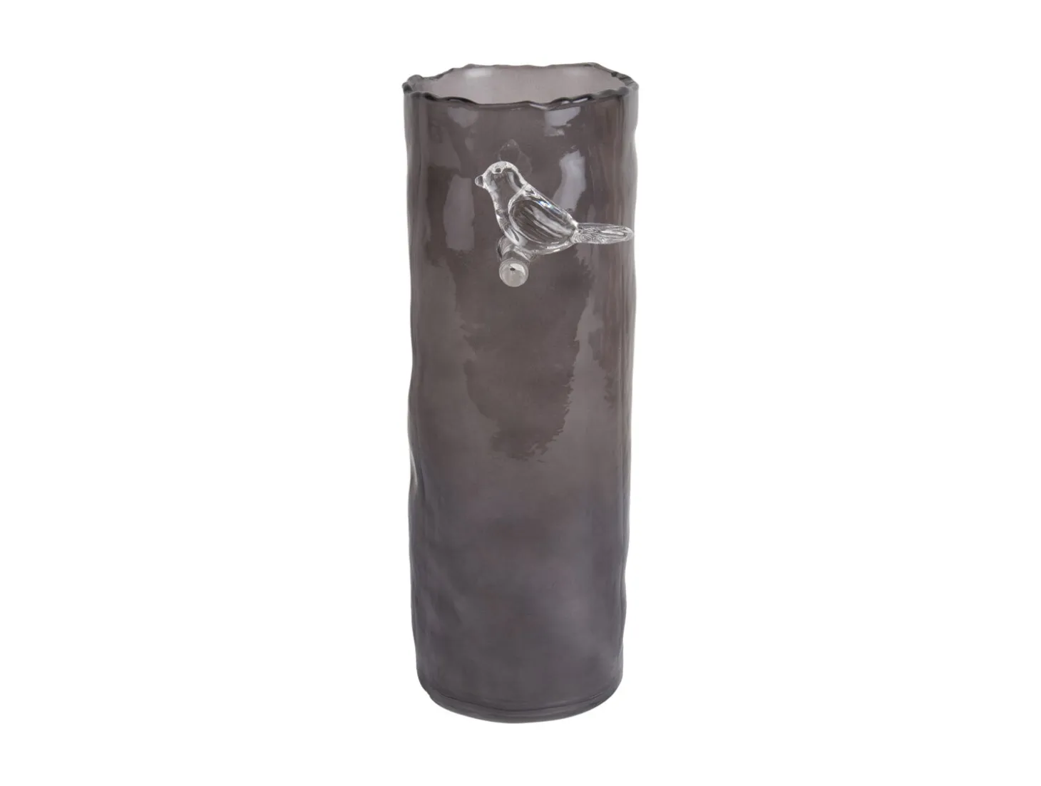 Present time - Vase Bird On Branch large dark grey