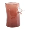 Present time - Vase Bird On Branch small red ochre