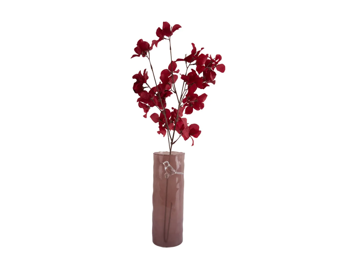 Present time - Vase Bird On Branch large soft pink