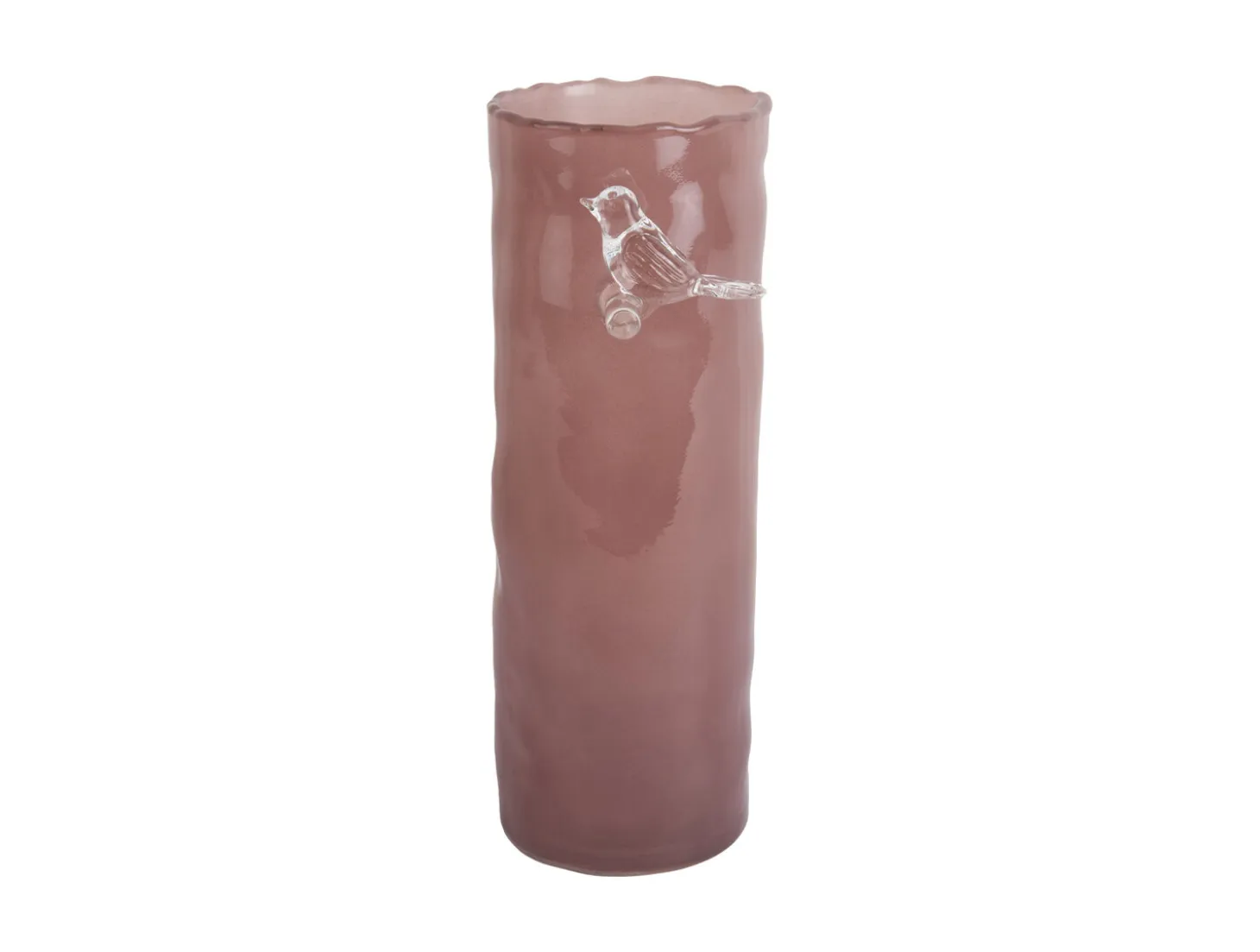 Present time - Vase Bird On Branch large soft pink