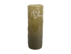 Present time - Vase Bird On Branch large army green