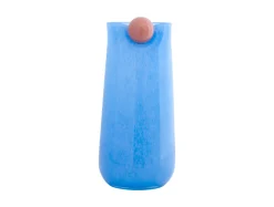 Present time - Vase Bolita glass large soft blue w. soft orange