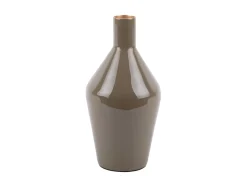 Present time - Vase Ivy bottle cone iron enamel moss green