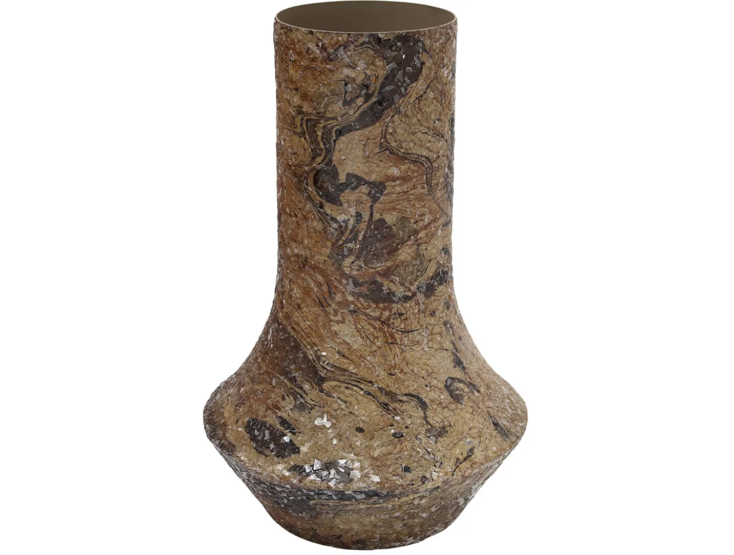 Present time - Vase Mosaic Marble brown