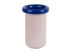 Present time - Vase Plegado XS soft pink w. cobalt blue