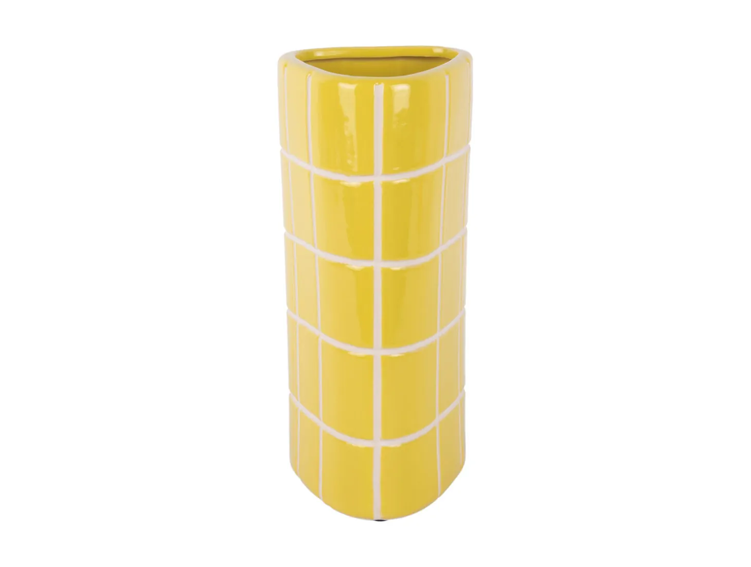 Present time - Vase Retro Tiles triangular medium citrine yellow