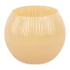 Present time - Votive Chique Ribbed small glass latte brown