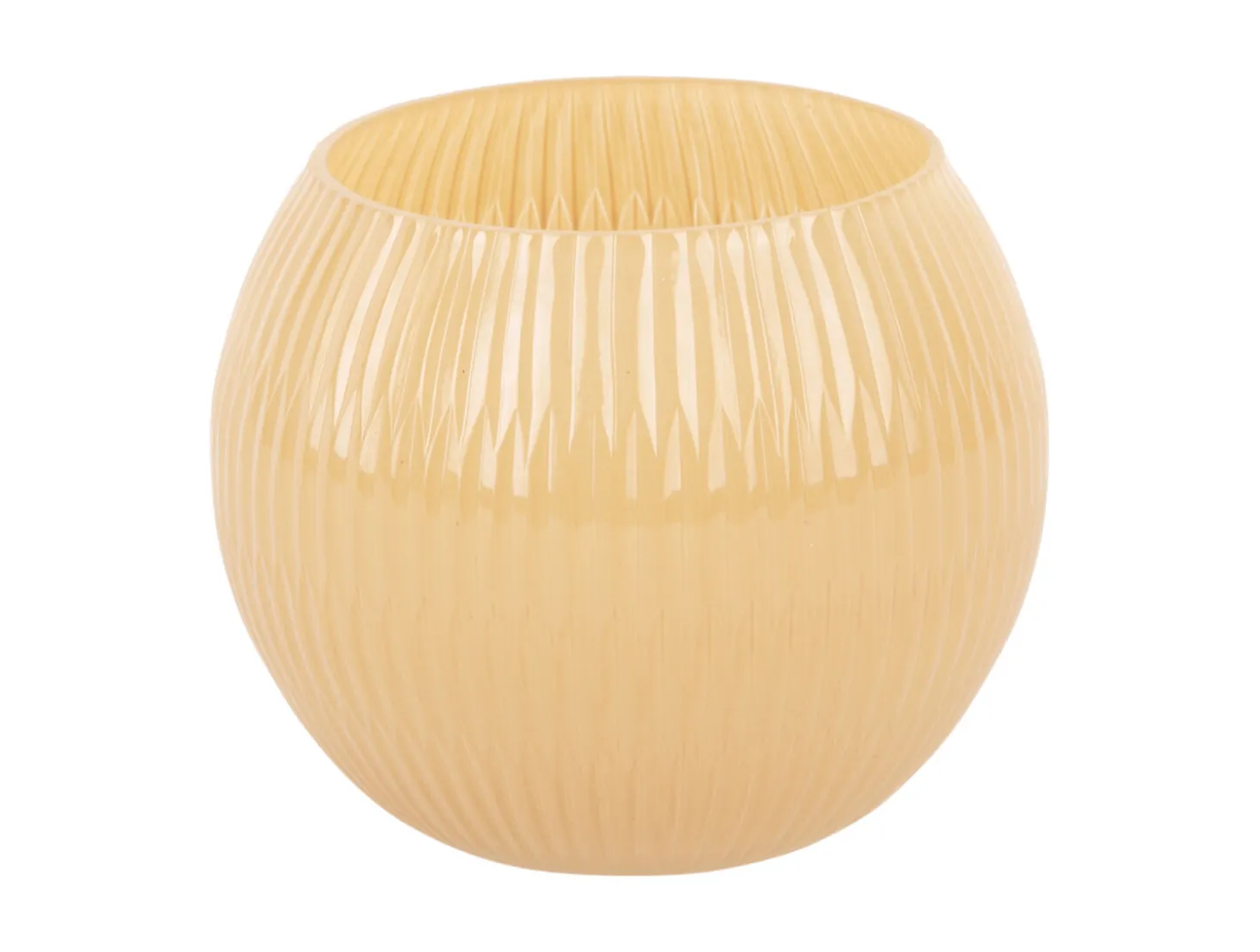 Present time - Votive Chique Ribbed small glass latte brown