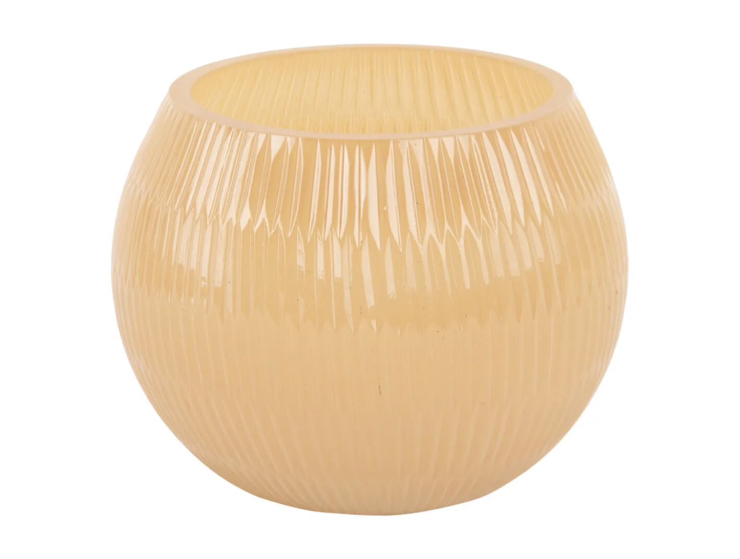 Present time - Votive Chique Ribbed large glass latte brown