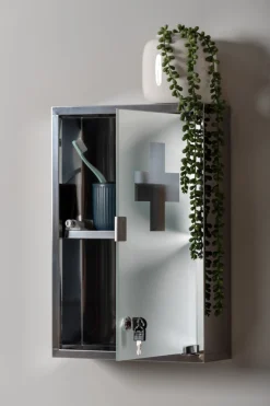 Present time - Wall cabinet Medicine large chrome