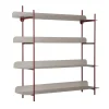 Present time - Wall rack Reina Cuatro burgundy red w. warm grey