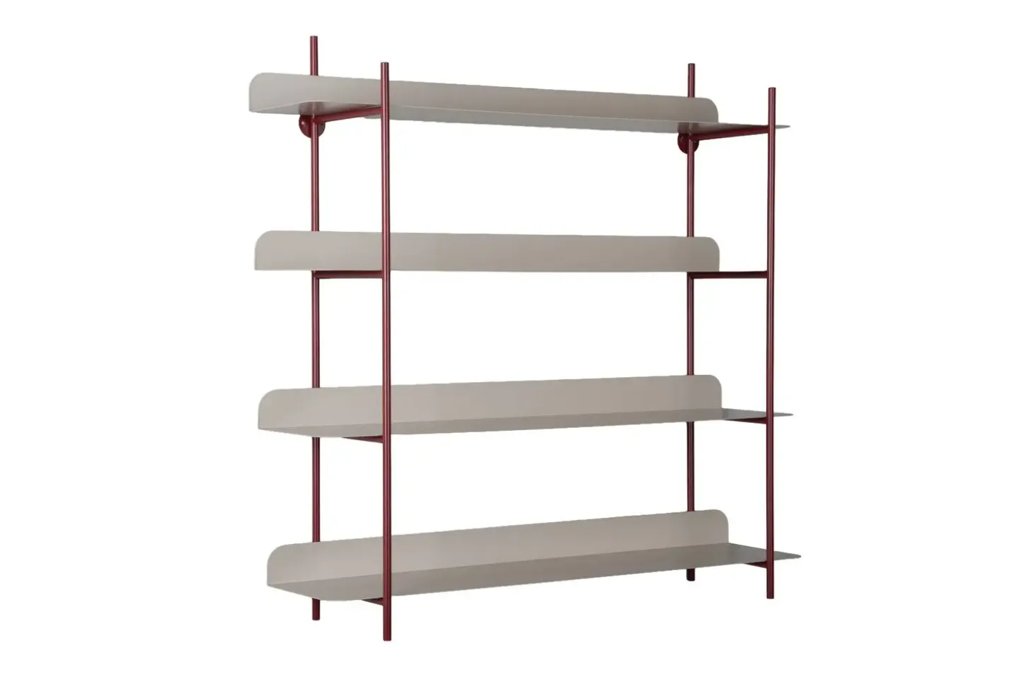 Present time - Wall rack Reina Cuatro burgundy red w. warm grey