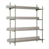 Present time - Wall rack Reina Cuatro luxury green w. warm grey