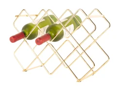 Present time - Wine rack Diamonds iron gold plated