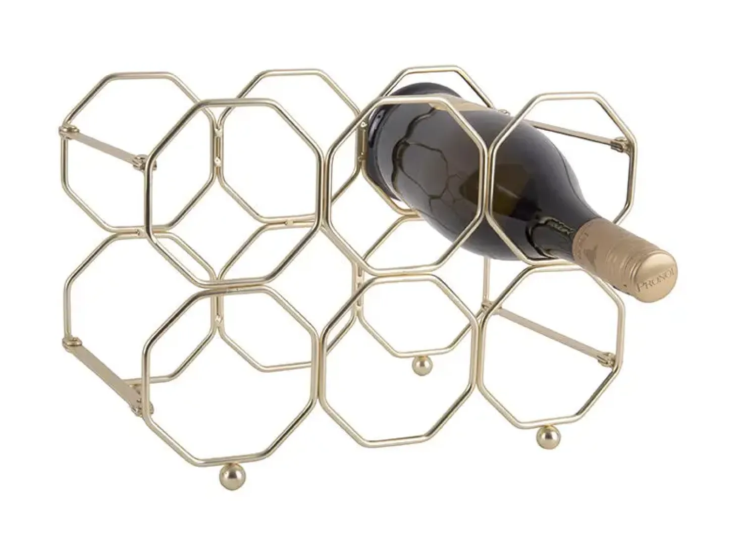 Present time - Wine rack Honeycomb foldable iron gold