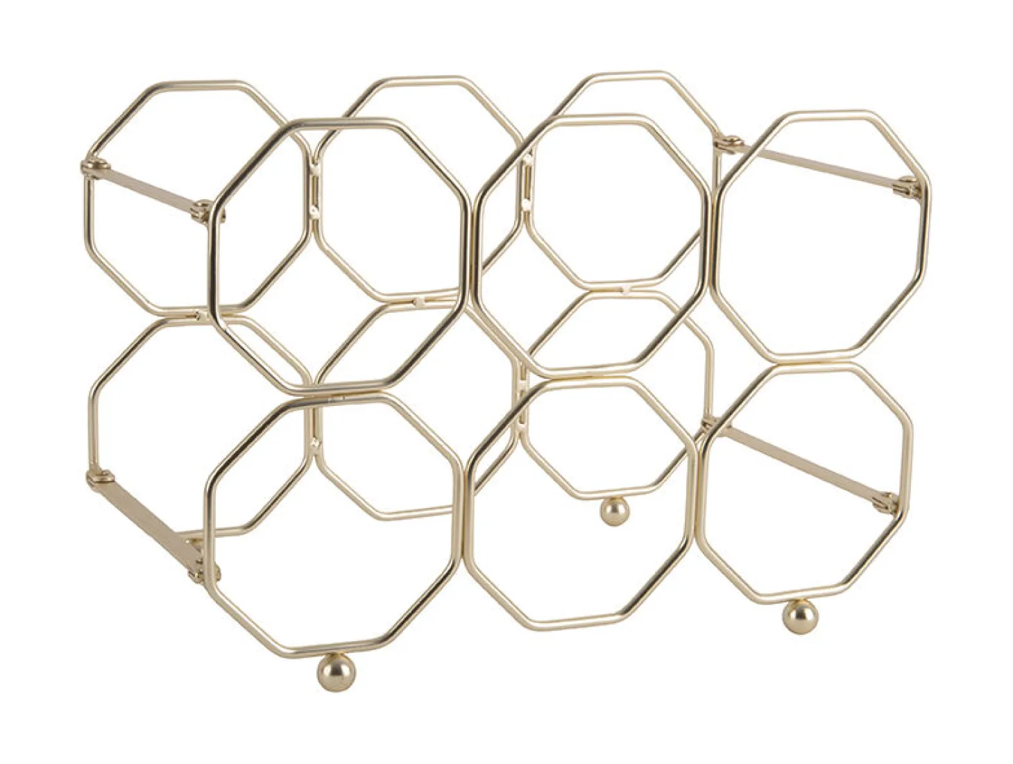 Present time - Wine rack Honeycomb foldable iron gold