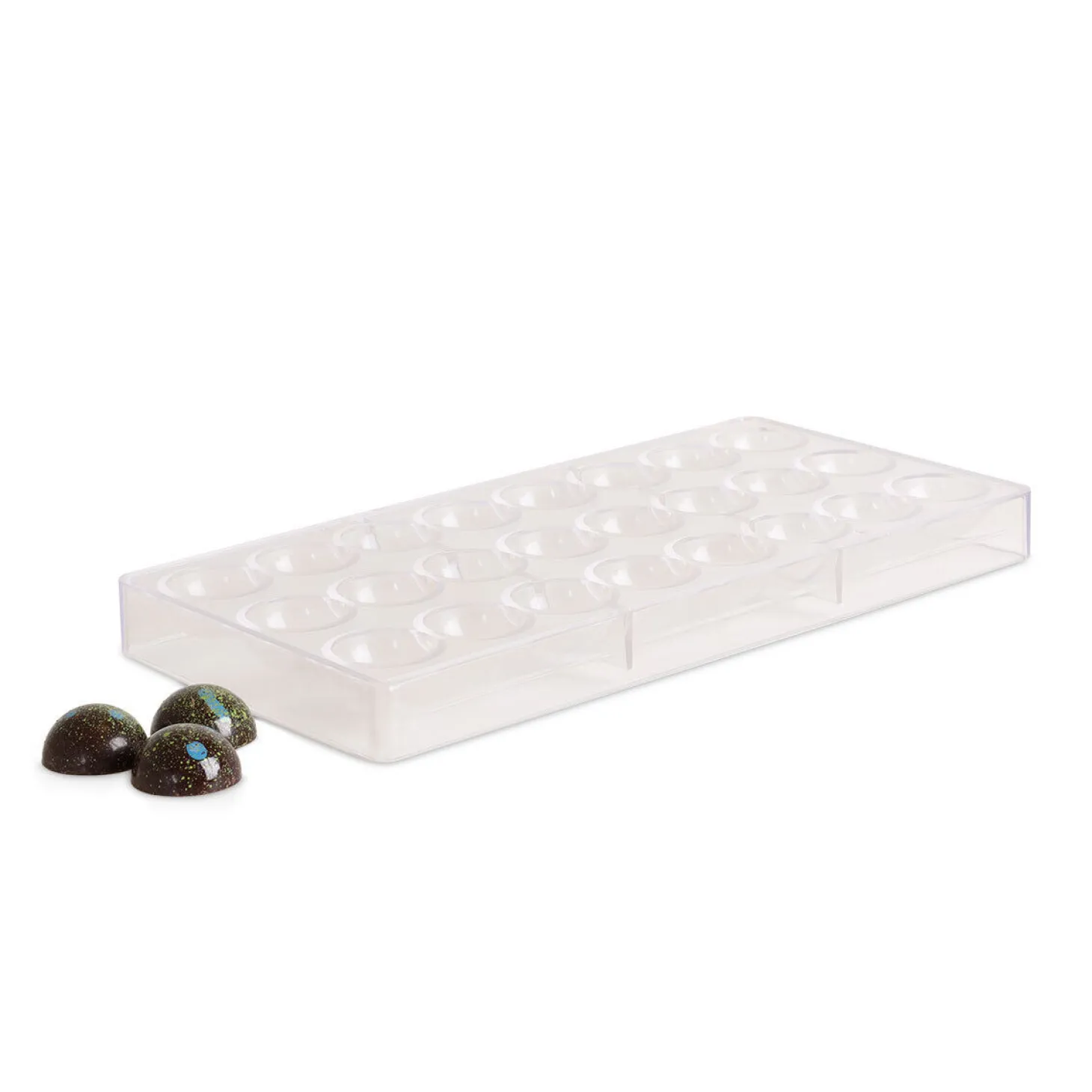 Royal Series - Chokoladeform, klar plast - Halvkugler