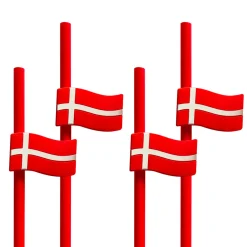 Royal Series - Sugerør med silikoneflag, genanvendelige - 4 stk.