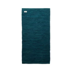 Rug Solid - Bomuldstæppe, petroleum - 75x300 cm.