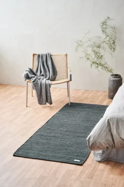 Rug Solid - Bomuldstæppe, steel grey - 60x90 cm.