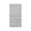 Rug Solid - Tæppe m. læder, light grey - 60x90 cm