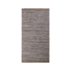 Rug Solid - Tæppe m. læder, wood - 65x135 cm