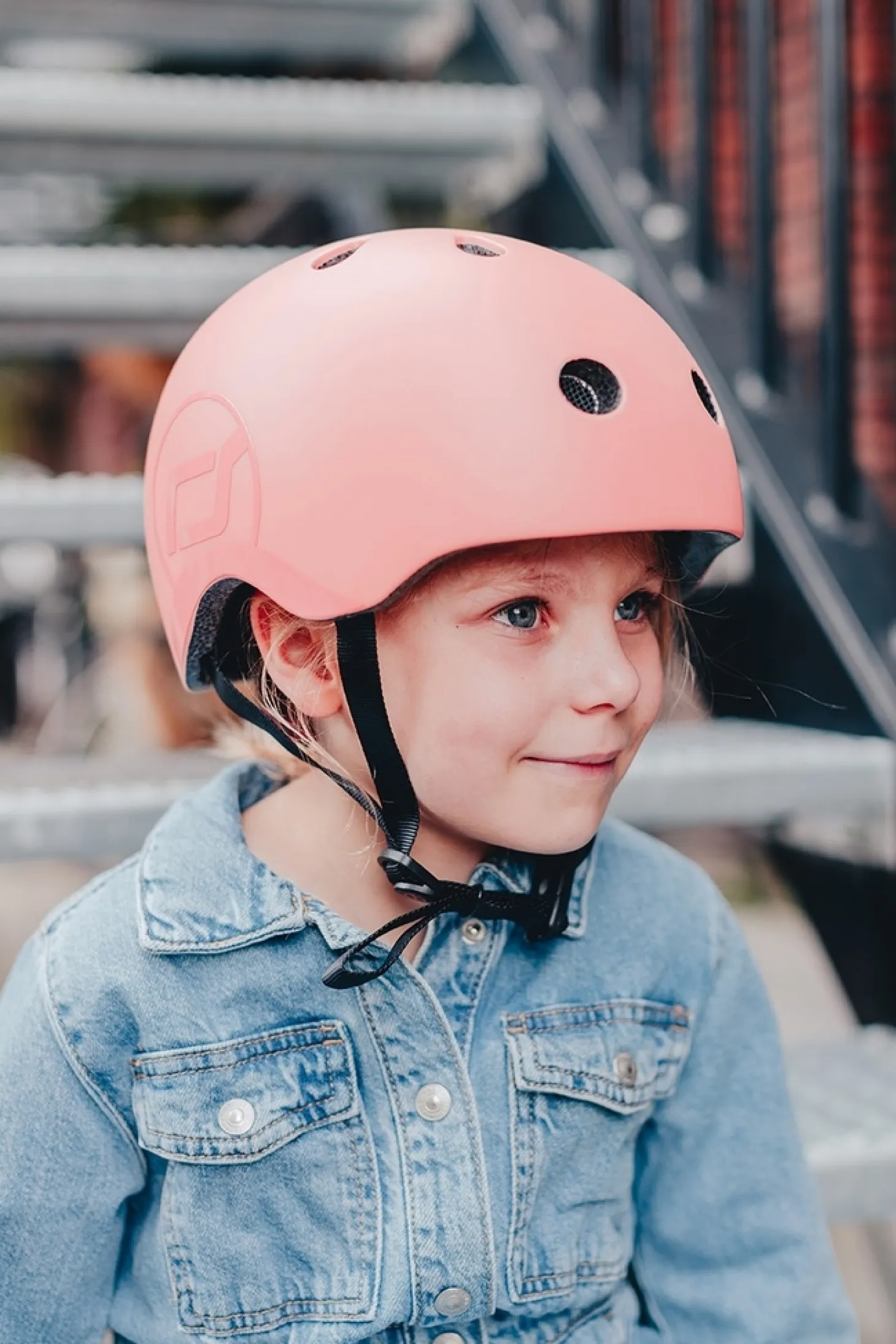 Scoot and Ride Highway - Cykelhjelm - Peach - lys rød - str. 51-55 cm