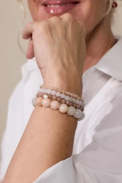 Soï - Chunky Rosa Jade - Krystal armbånd - Sindsro - 12 mm