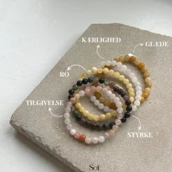 Soï - Gul Jade - Krystal armbånd - 6mm