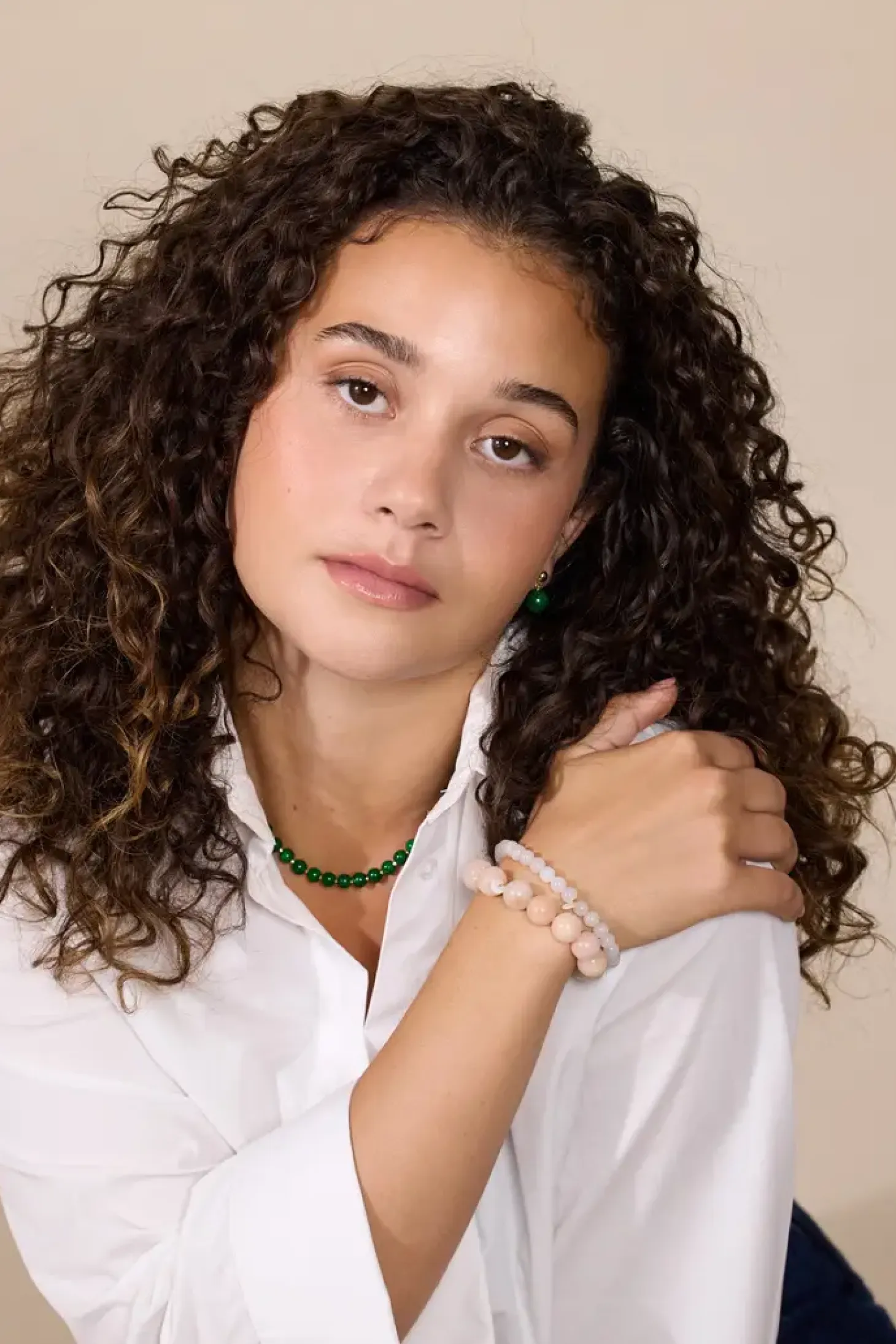 Soï - Nora Grøn Jade - Krystal øreringe