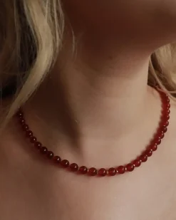 Soï - Rød Jade - Krystal halskæde