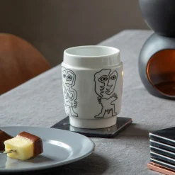Steel Function - KUNSTKOP NR 4 PORCELÆN SORT/HVID