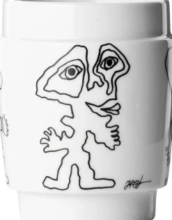 Steel Function - KUNSTKOP NR 4 PORCELÆN SORT/HVID