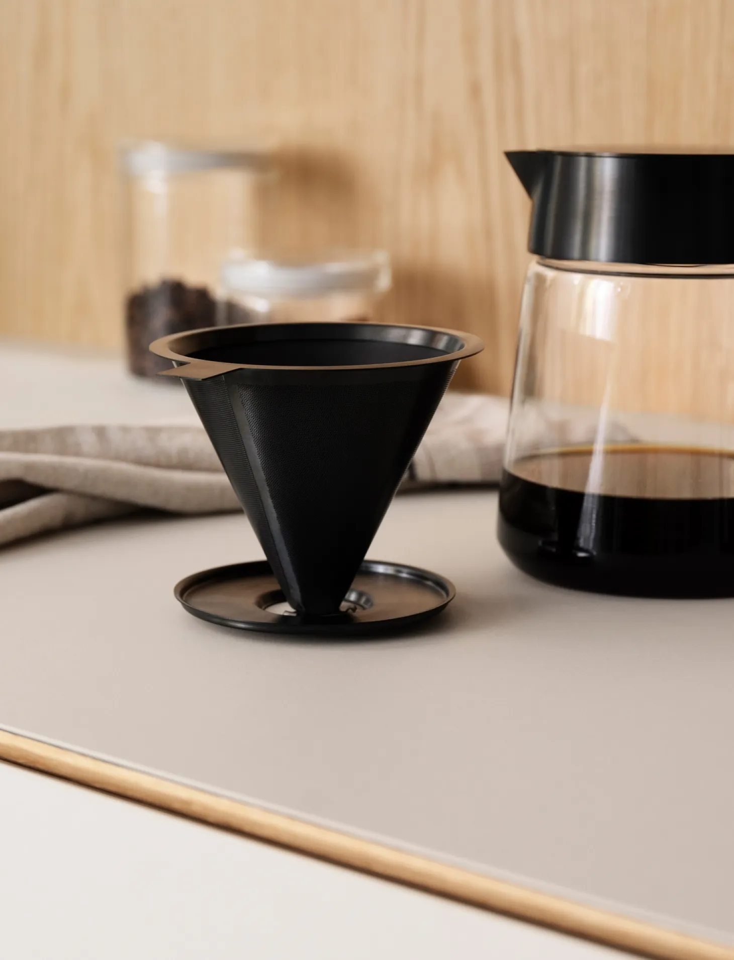 Stelton - Nohr slow brew kaffetragt med filter black metallic