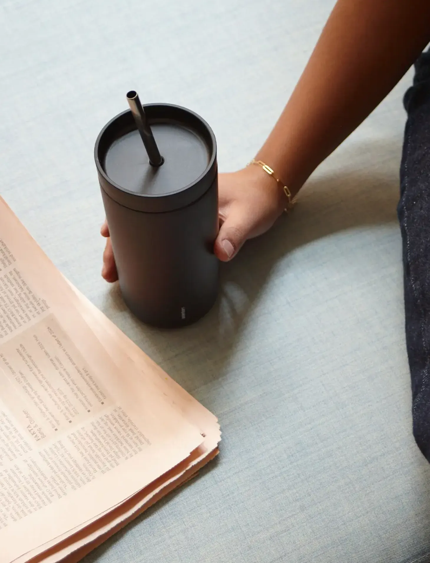 Stelton - To Go Sip termokop med sugerør 0.4 l. soft black
