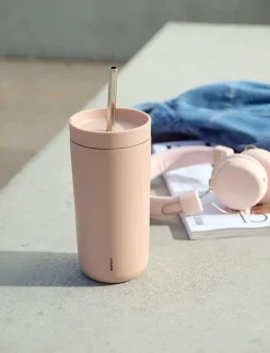 Stelton - To Go Sip termokop med sugerør 0.4 l. heather