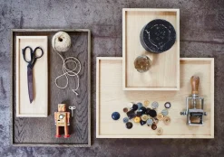 The Oak Men træbakke - Square Tray Medium - Sort olieret eg