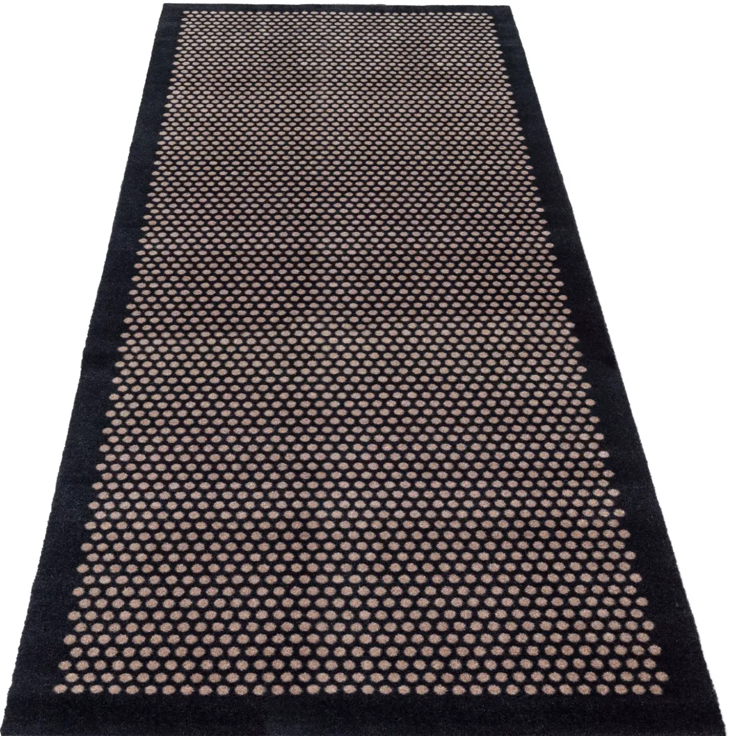 Tica Copenhagen - Løber - Dot - Sort/Sand - 100x300 cm