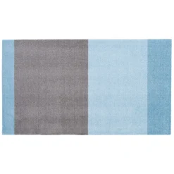 Tica Copenhagen - Smudsmåtte - Stripes Horizon - Blå/Steelgrey - 90x130 cm