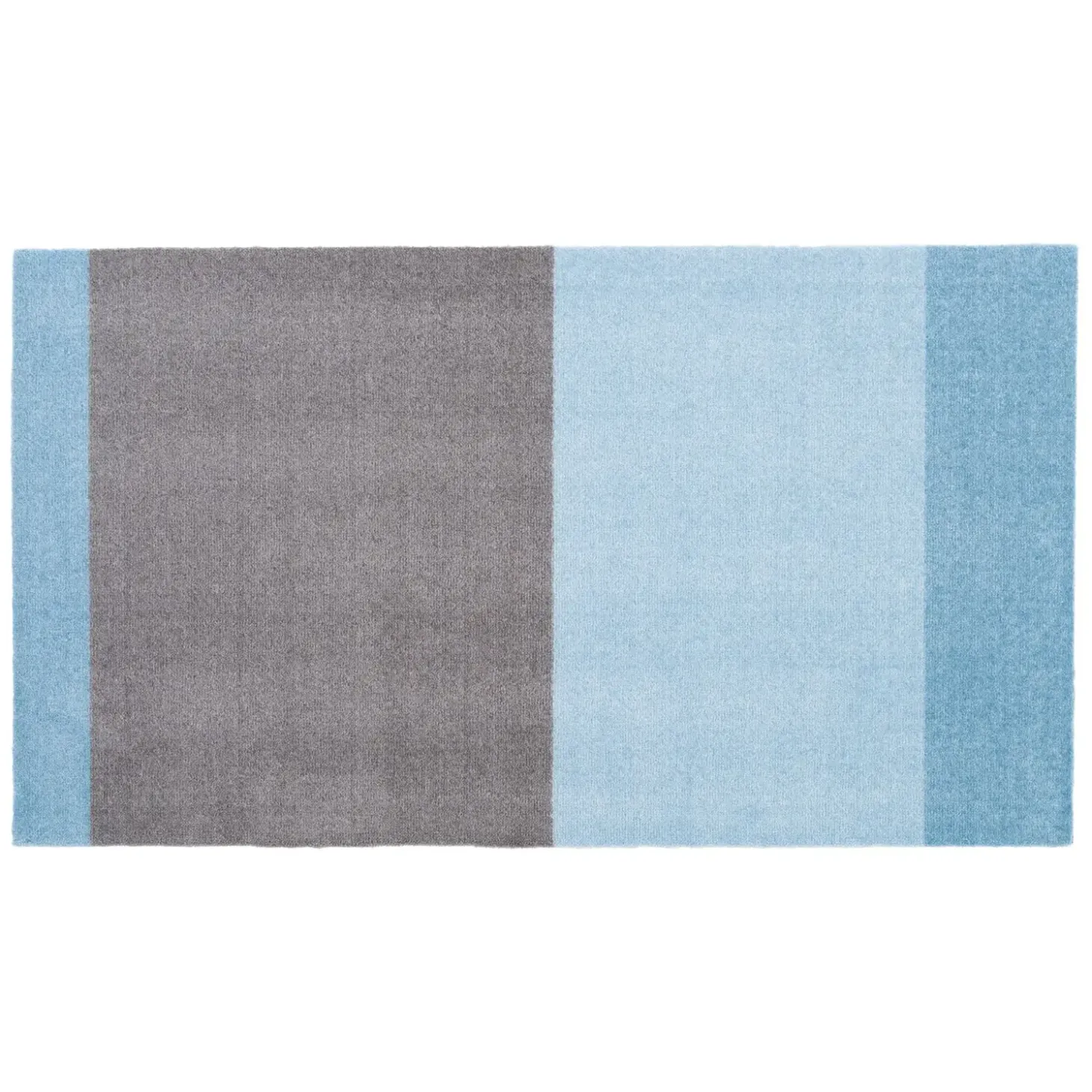 Tica Copenhagen - Smudsmåtte - Stripes Horizon - Blå/Steelgrey - 90x130 cm