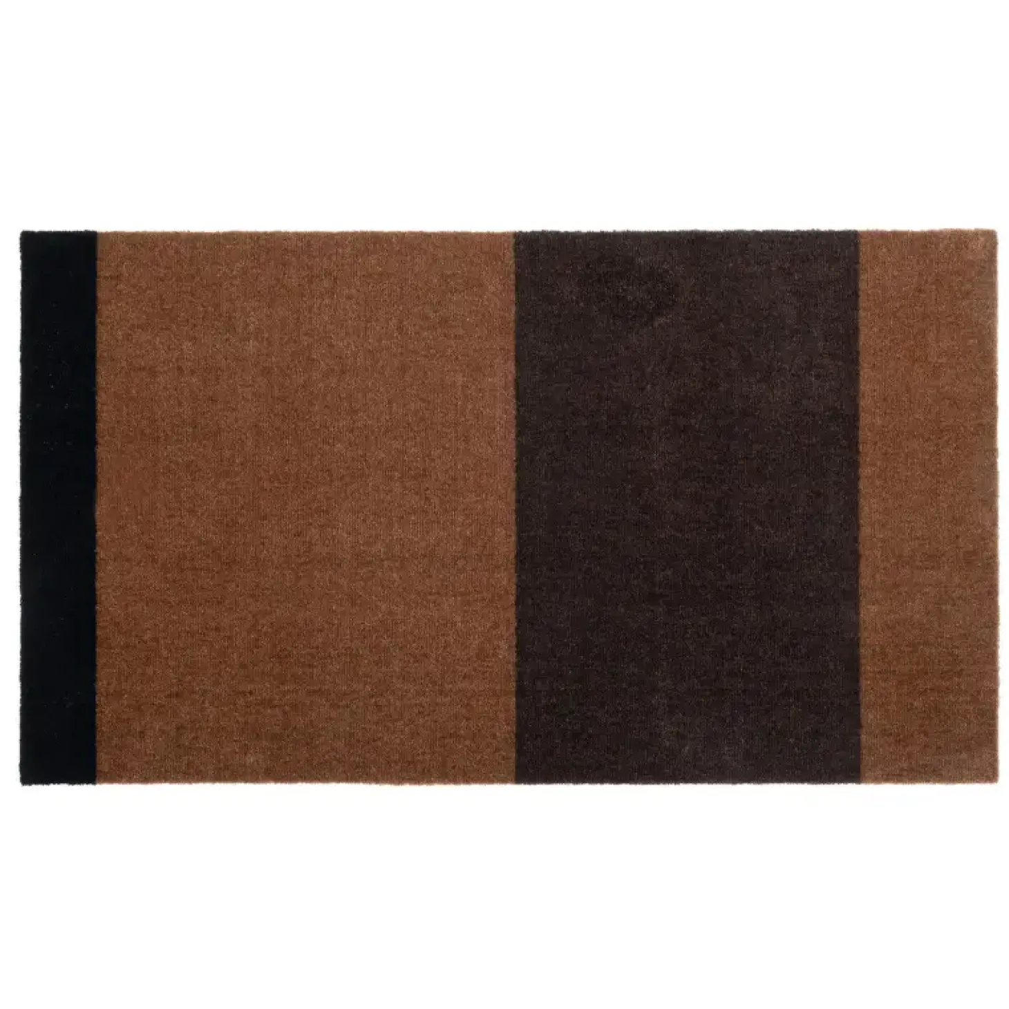 Tica Copenhagen - Smudsmåtte - Stripes Horizon - Cognac/Dark Brown/Black - 40x60 cm