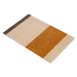 Tica Copenhagen - Smudsmåtte - Stripes Horizon - Ivory-Dijon-Brown - 40x60 cm