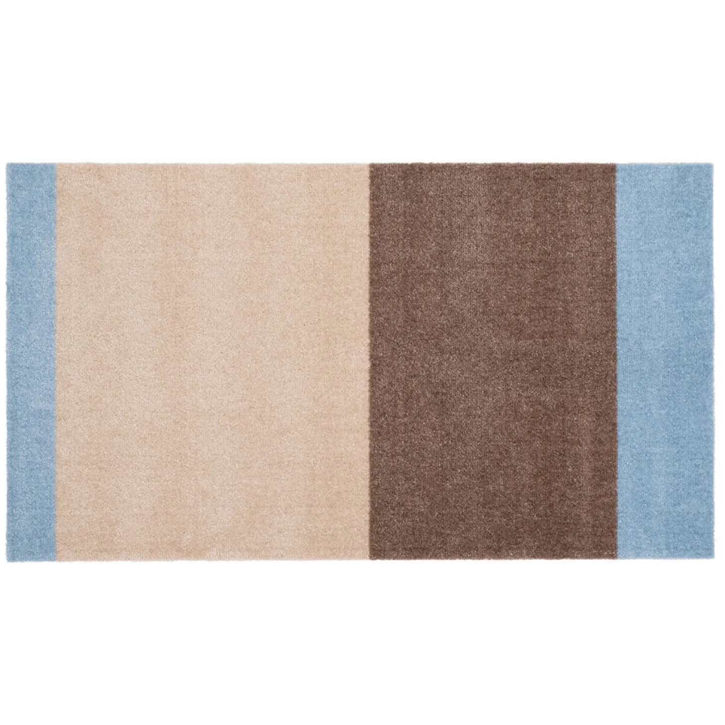 Tica Copenhagen - Smudsmåtte - Stripes Horizon - Lyseblå/Ivory/Sand - 67x120 cm