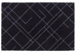 Tica Copenhagen - Smudsmåtte - Lines - Sort/grå - 67x250 cm