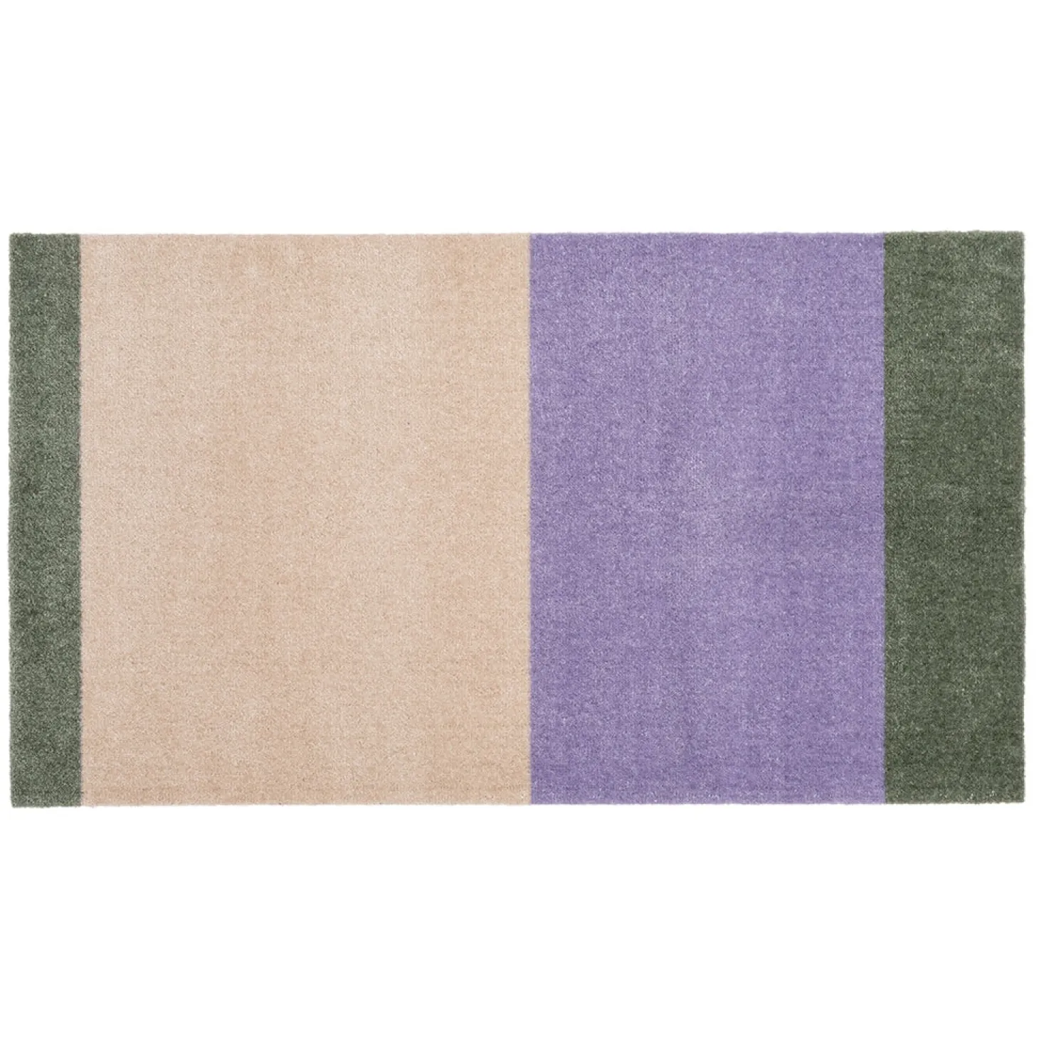 Tica Copenhagen - Smudsmåtte - Stripes Horizon - Lilla/Ivory/Grøn - 67x120 cm