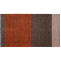 Tica Copenhagen - Smudsmåtte - Stripes Horizon - Sand/Brun/Terracota - 90x200 cm