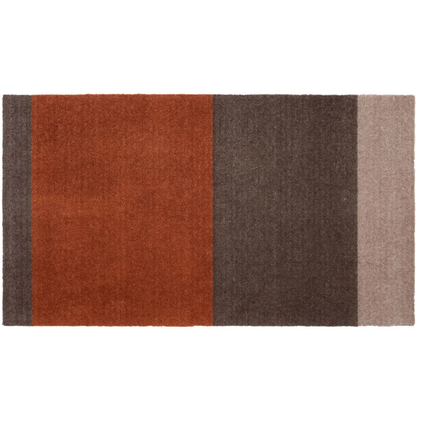 Tica Copenhagen - Smudsmåtte - Stripes Horizon - Sand/Brun/Terracota - 90x200 cm